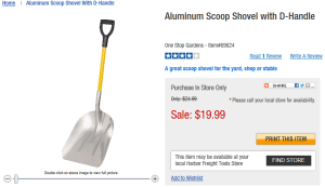 Harbor Freight Shovel